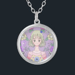 Yume no Hana floral Silver Plated Necklace<br><div class="desc">Yume no Hana means flower of the Dream a soft emotional collection born from quiet moments of reflection From notebooks, to phone cases, to toot bags, and tea coffee mugs, necklaces , and other beautiful products every piece whispers unspoken feelings through gentle colours and delicate art . This collection is...</div>