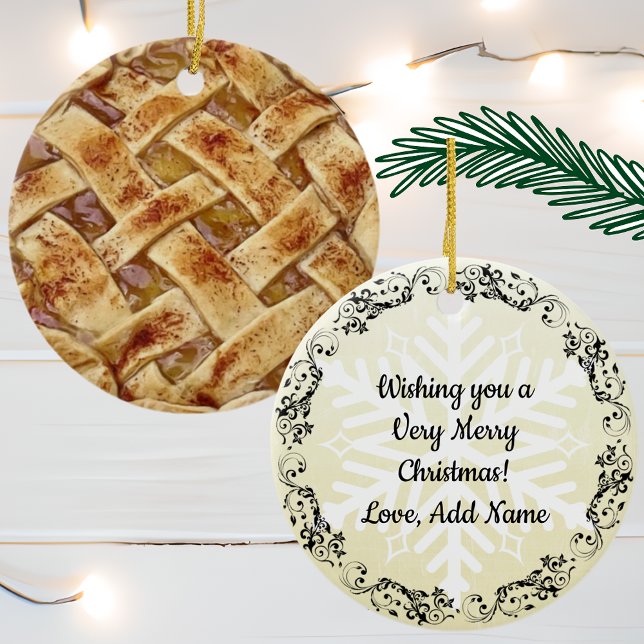 Yummy Apple Pie Food Christmas Ceramic Tree Decoration (Creator Uploaded)