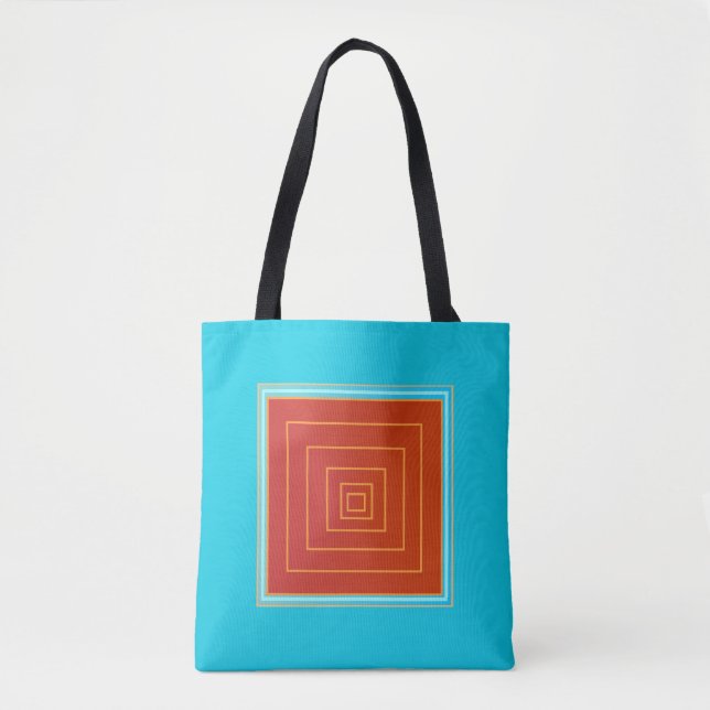 Yummy Aqua and Orange/Red Centre >Trendy Tote Bags (Front)