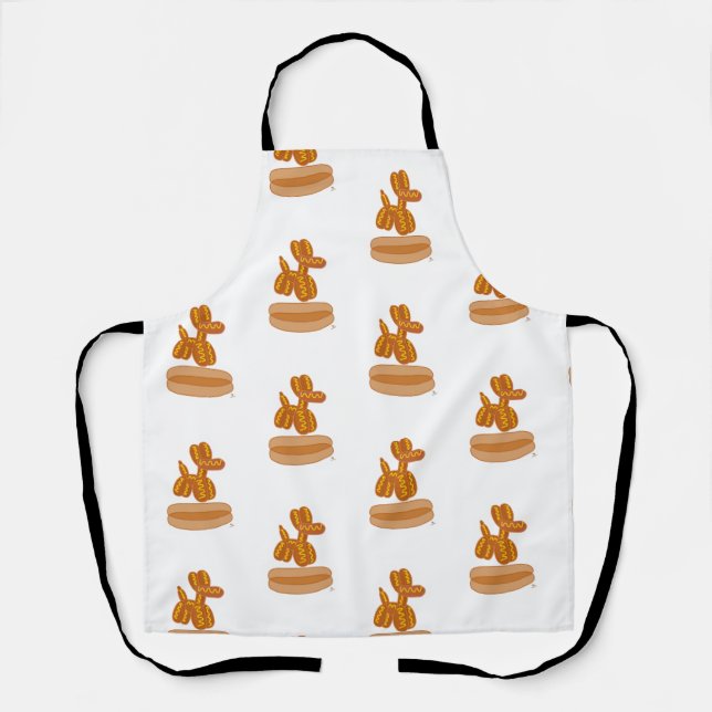 Yummy Balloon Hot Dog Funny Cartoon  Apron (Front)
