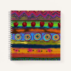 Yummy Cherries Boho Chic Beautiful Notebook