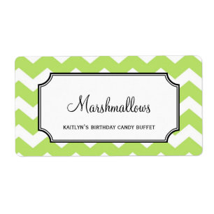 Yummy chevron green custom candy buffet jar bulk