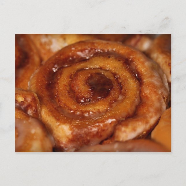 Yummy Cinnamon Roll Sticky Buns Bake Sale Invitation Postcard (Front)