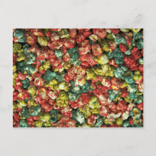 Yummy Coloured popcorn Postcard