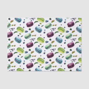 Yummy Colourful Macaroons & Berries Pattern Tissue Paper