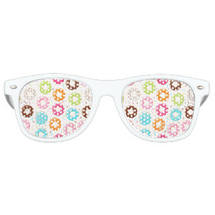Yummy colourful sprinkles doughnuts toppings patte retro sunglasses