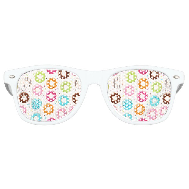 Yummy colourful sprinkles doughnuts toppings patte retro sunglasses (Front)