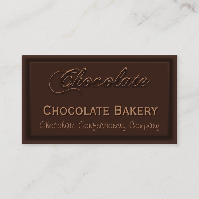Yummy Creamy Chocolate Bakery Business Cards (Front)