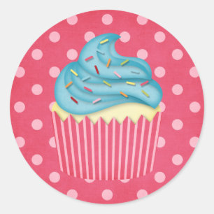 yummy cupcake classic round sticker