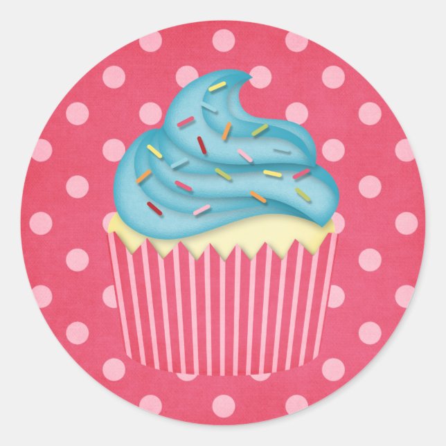 yummy cupcake classic round sticker (Front)