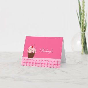Yummy Cupcake Folded Thank you notes