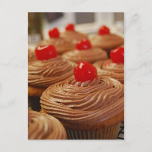 Yummy cupcakes postcard vertical