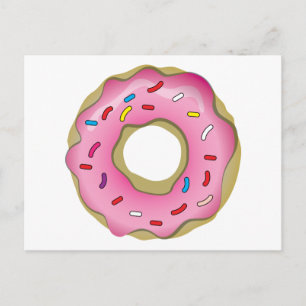 Yummy Doughnut with Icing and Sprinkles Postcard