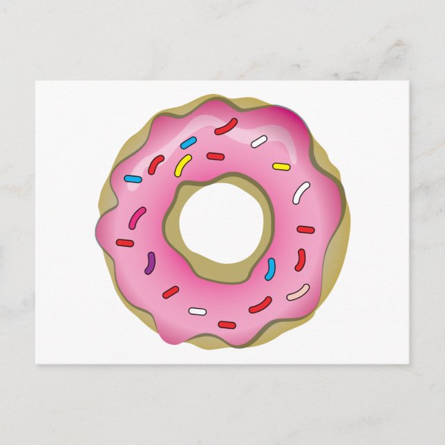Yummy Doughnut with Icing and Sprinkles Postcard (Front)
