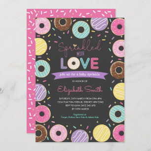 Yummy Doughnuts Girl Baby Sprinkle Chalkboard Invitation