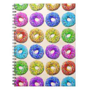 Yummy doughnuts pattern spiral notebook