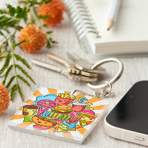 Yummy Fast Food Key Ring