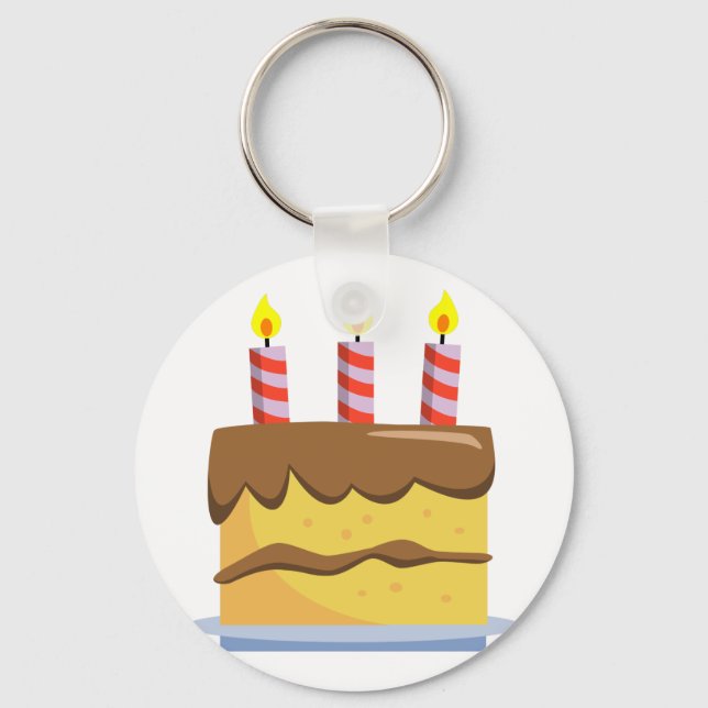 Yummy Food - Birthday Cake Key Ring (Front)