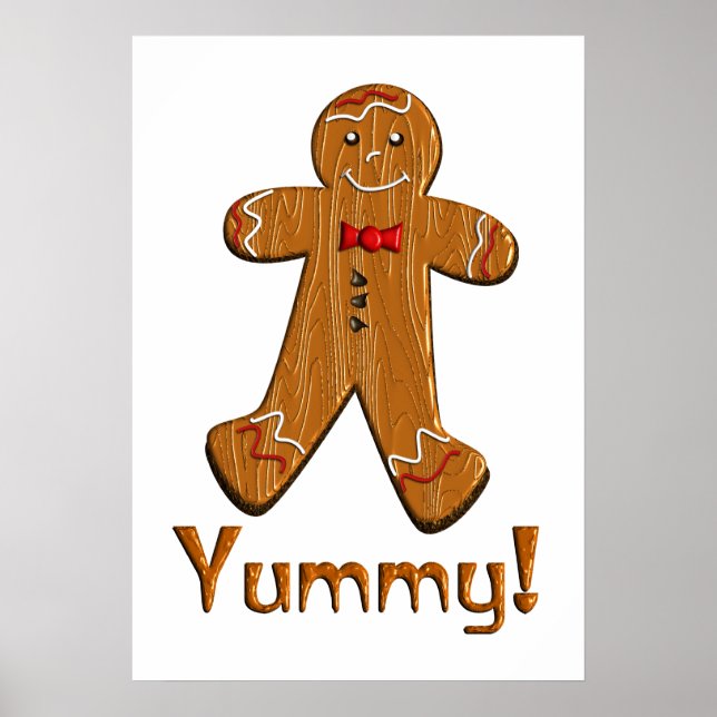 Yummy Gingerbread Man Poster (Front)