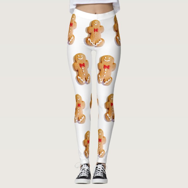 Yummy Gingerbread Men Cookies Holiday Leggings (Front)