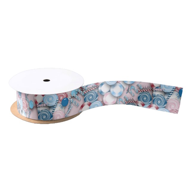 Yummy Hard Candy Design Satin Ribbon (Spool)