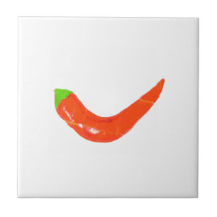 Yummy Hot Funky Red Chilli Pepper Spicy Tile