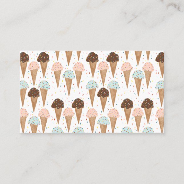 Yummy ice cream cone business card design (Front)