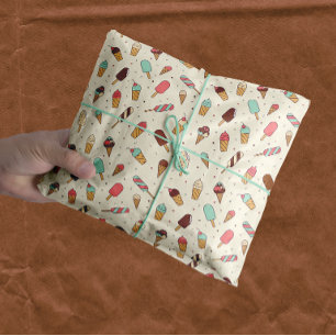Yummy Ice Cream Pattern   Vanilla Cream Tissue Paper