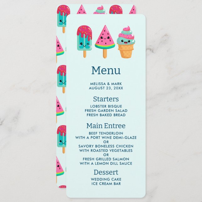 Yummy Ice Cream Trio Summer Vibe Invitation (Front/Back)