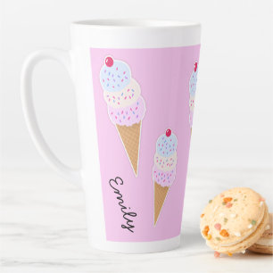 Yummy Icecream Cone Personalised Latte Mug