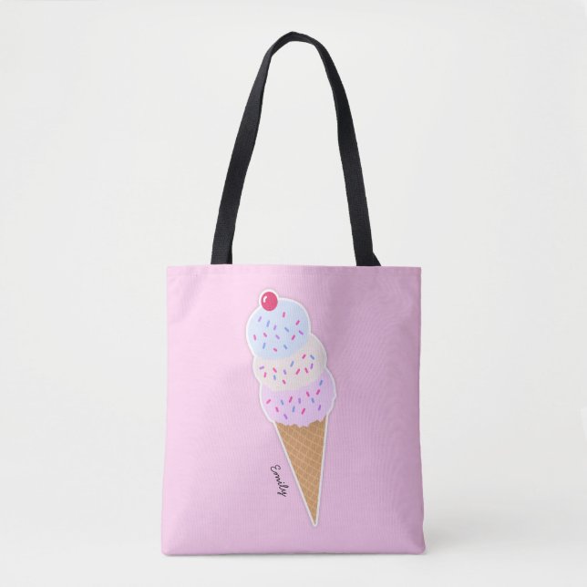 Yummy Icecream Cone Personalised Tote Bag (Front)