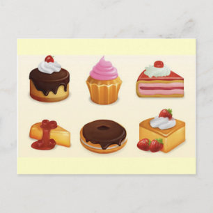 yummy icon set postcard