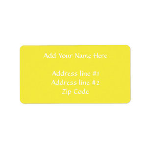 Yummy Lily Yellow Solid Colour Label