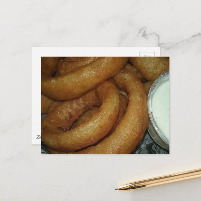 yummy onion rings postcard (Front/Back In Situ)