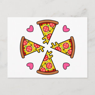 Yummy Pizza Slices Mandara Postcard