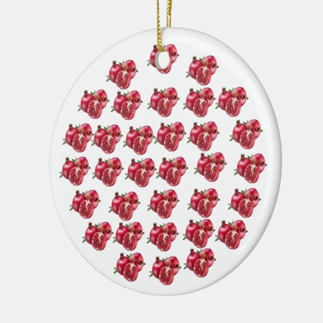Yummy Pomegranates, Round Ornament (Left)