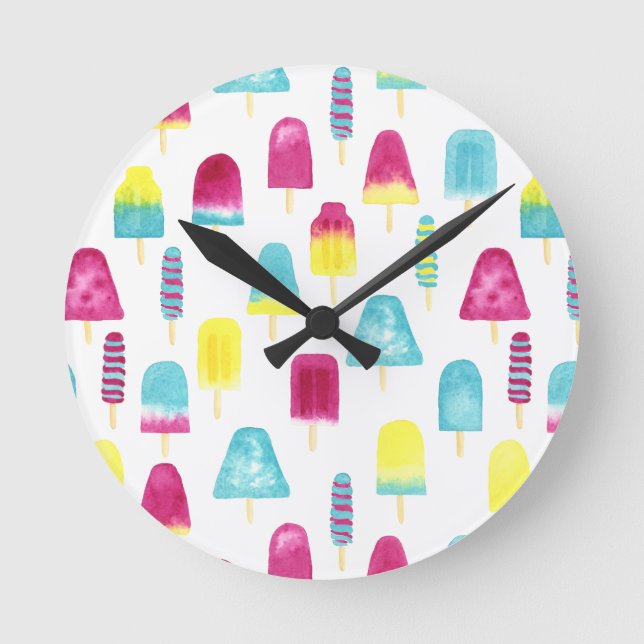 Yummy Popsicles Round Clock (Front)