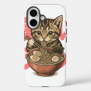 Yummy Ramen Kitten iPhone 16 Case