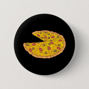Yummy Sliced Pizza Cartoon Design 6 Cm Round Badge