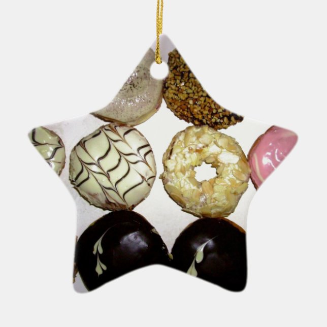 YUMMY SWEET DONUTS CERAMIC TREE DECORATION (Front)