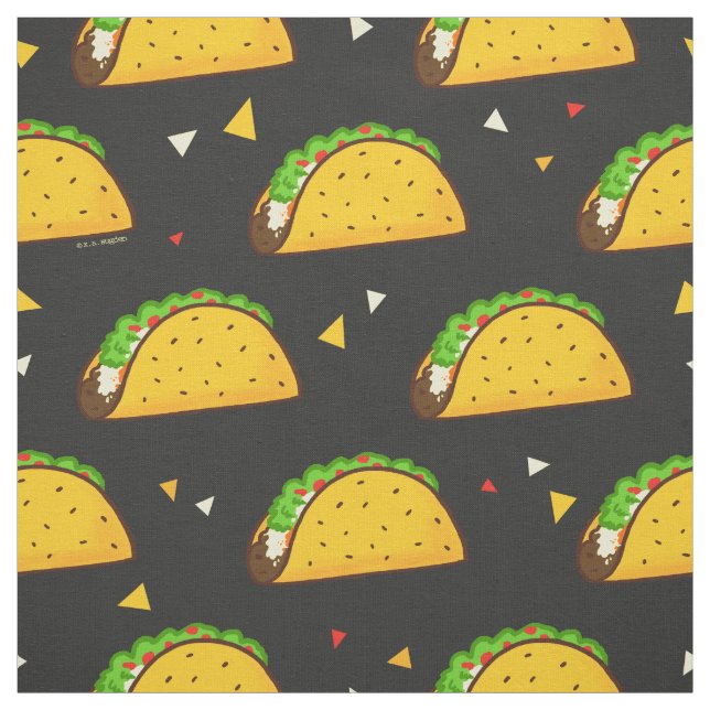 Yummy Taco Pattern Fabric (Swatch)