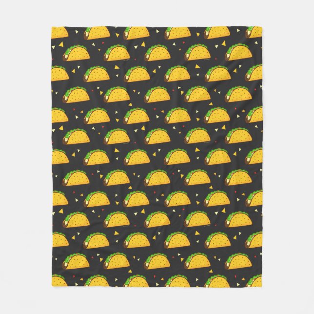 Yummy Taco Pattern Fleece Blanket (Front)
