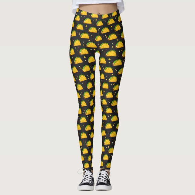 Yummy Taco Pattern Leggings (Front)