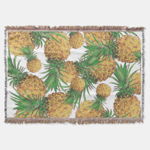 Yummy Tropical Pineapple Pattern Throw Blanket