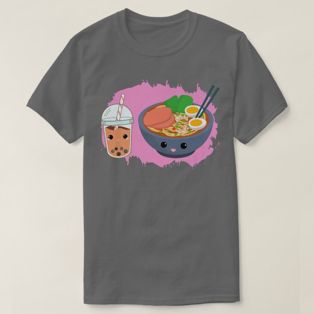 Yummy Tshirt Ramen Noodles Bowl And Boba Bubble Te (Design Front)