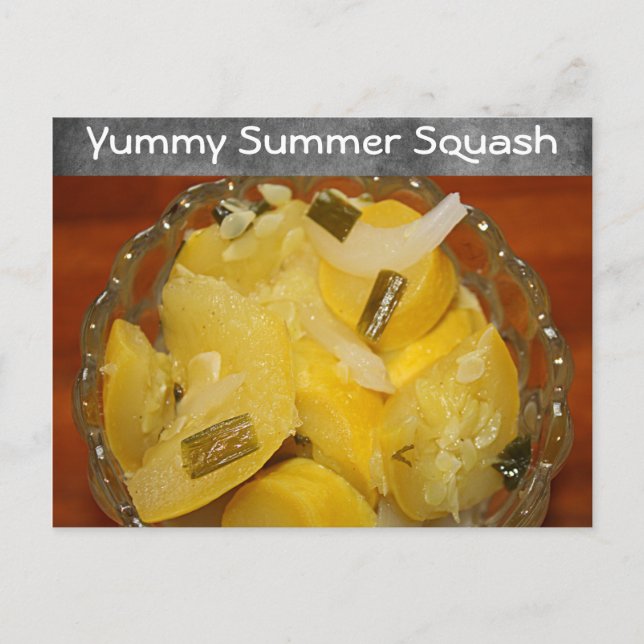 Yummy Yellow Squash Recipe Postcard (Front)