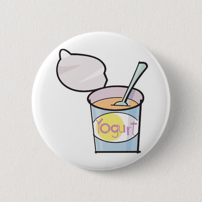 yummy yogurt 6 cm round badge (Front)