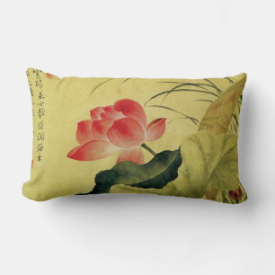 Yun Shouping’s Lotus Flower Lumbar Cushion
