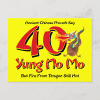 Yung No Mo 40th Birthday Postcard Invitation