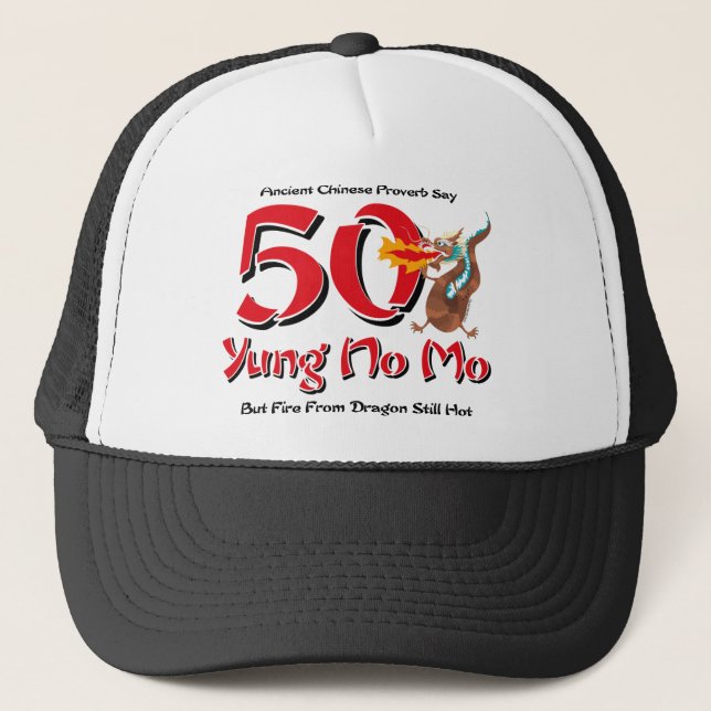 Yung No Mo 50th Birthday Trucker Hat (Front)